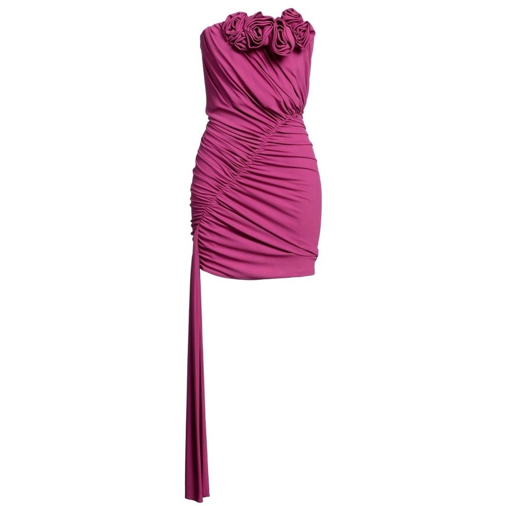 Magda Butrym floral appliqué strapless minidres